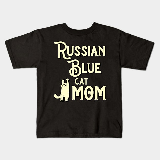 Russian blue cat mama breed Kids T-Shirt by SerenityByAlex